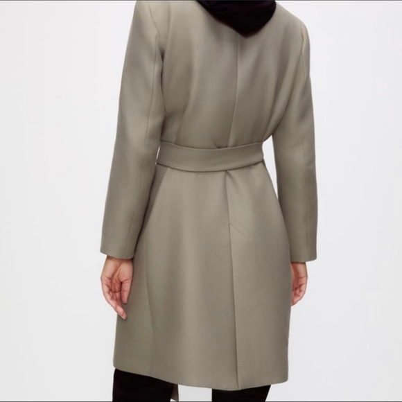 ZARA BELTED COAT KHAKI - Picture 5 of 9